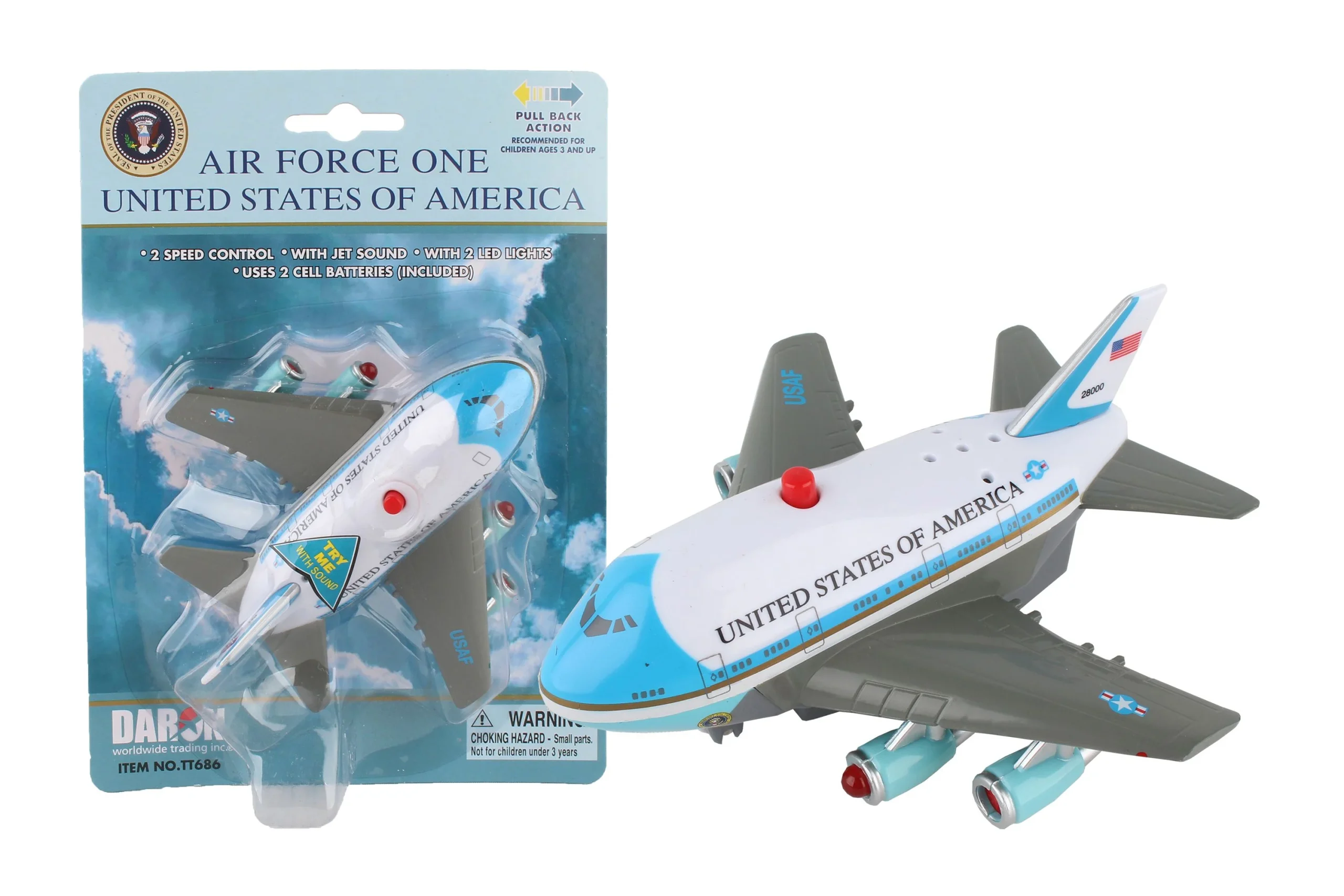 Air Force One Themed Airplane Pullback Toy - Daron