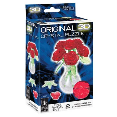 Bepuzzled 30897 Roses in Vase 3D Crystal Puzzle - University Games