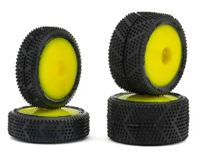 UpGrade RC UPG10011Y Micro Spiker Pre-Mounted Front and Rear Carpet Tires for Losi Micro-B. Yellow