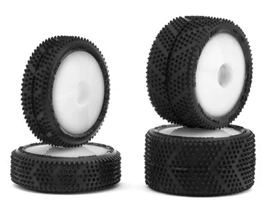 UpGrade RC UPG10011 Micro Spiker Pre-Mounted Front and Rear Carpet Tires for Losi Micro-B, White