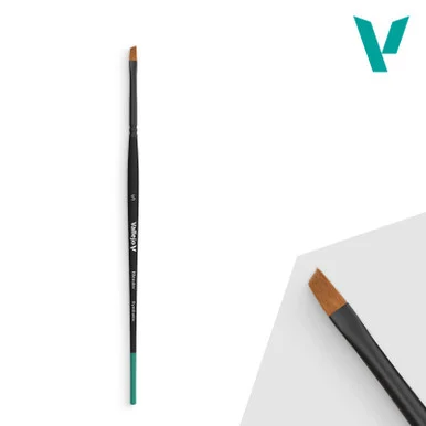 VAL B05001 Brush: Vallejo Blender - Flat Angled Synthetic Brush Small