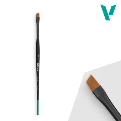VAL B05002 Brush: Vallejo Blender - Flat Angled Synthetic Brush Medium
