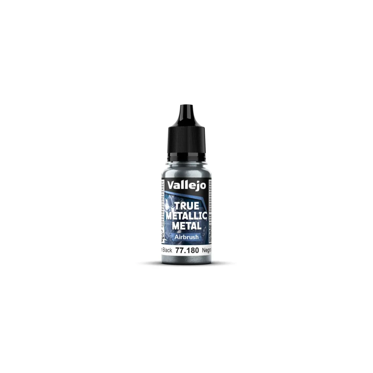True Metallic Metal 77180 Airbrush Obsidian Black Paint - Vallejo