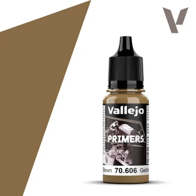 Vallejo 70.606 Model Color - German Green Brown Primer, 18 ml Bottle