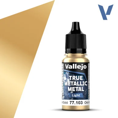 Vallejo 77103 Imperial Gold, Light True Metallic Metal 18ml Bottle