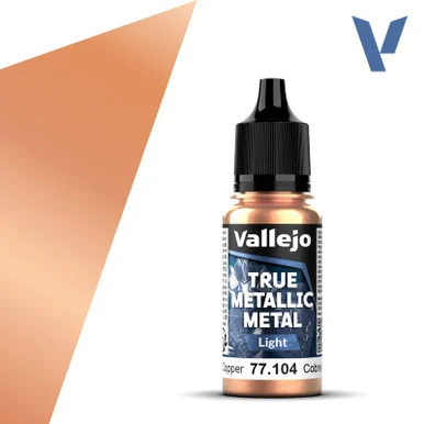 Vallejo 77104 Ancient Copper, Light True Metallic Metal 18ml Bottle