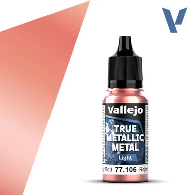 Vallejo 77106 Ruby Red, Light True Metallic Metal 18ml Bottle