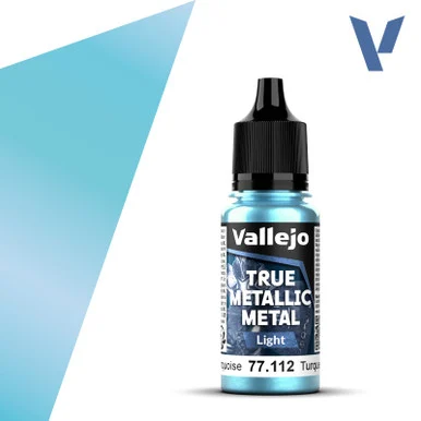 Vallejo 77112 Hydra Turquoise, Light True Metallic Metal 18ml Bottle