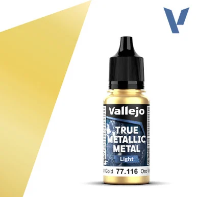 Vallejo 77116 Greenish Gold, Light True Metallic Metal 18ml Bottle
