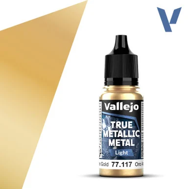 Vallejo 77117 Arcane Gold, Light True Metallic Metal 18ml Bottle