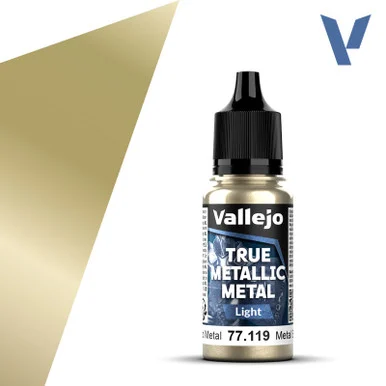 Vallejo 77119 Aged Metal, Light True Metallic Metal 18ml Bottle