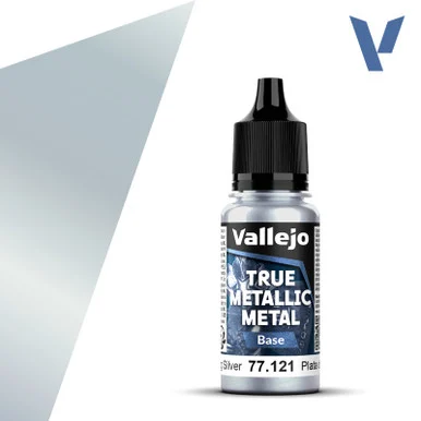 Vallejo 77121 Sterling Silver, Base True Metallic Metal 18ml Bottle