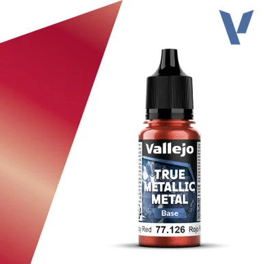 Vallejo 77126 Ruby Red, Base True Metallic Metal 18ml Bottle