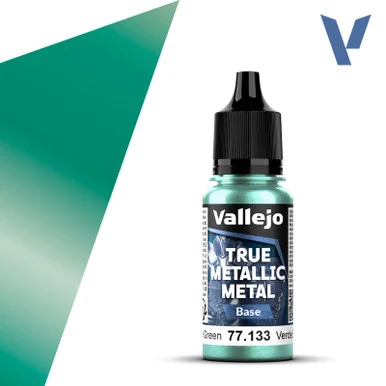 Vallejo 77133 Beetle Green, Base True Metallic Metal 18ml Bottle