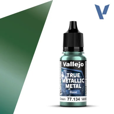 Vallejo 77134 Dusken Green, Base True Metallic Metal 18ml Bottle