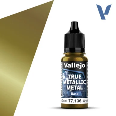 Vallejo 77136 Greenish Gold, Base True Metallic Metal 18ml Bottle