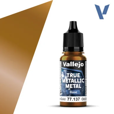 Vallejo 77137 Arcane Gold, Base True Metallic Metal 18ml Bottle
