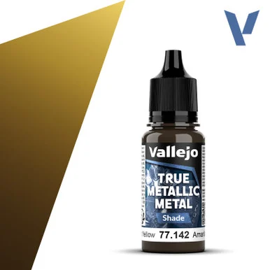 Vallejo 77142 Radiant Yellow, Shade True Metallic Metal 18ml Bottle