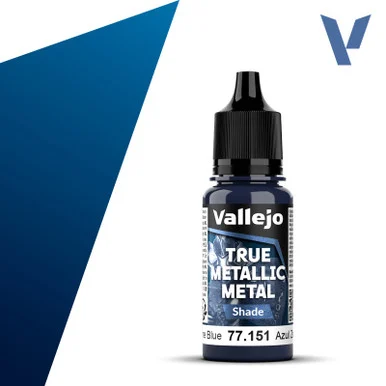 Vallejo 77151 Sapphire Blue, Shade True Metallic Metal 18ml Bottle