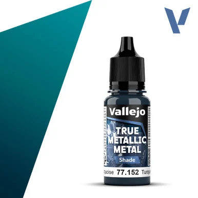 Vallejo 77152 Hydra Turquoise, Shade True Metallic Metal 18ml Bottle