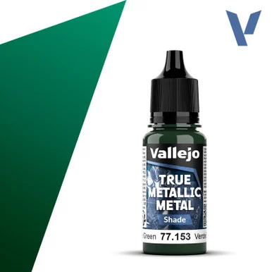 Vallejo 77153 Beetle Green, Shade True Metallic Metal 18ml Bottle
