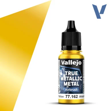 Vallejo 77162 Radiant Yellow, Airbrush True Metallic Metal 18ml Bottle