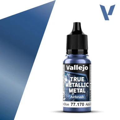 Vallejo 77170 Ultramarine Blue, Airbrush True Metallic Metal 18ml Bottle