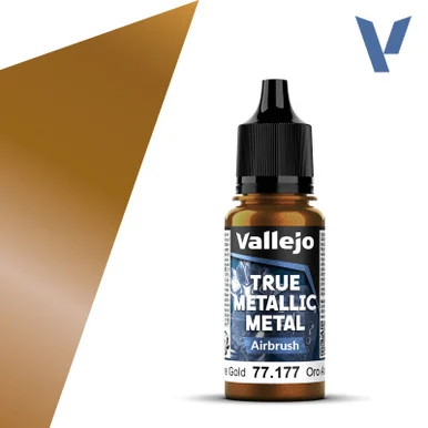 Vallejo 77177 Arcane Gold, Airbrush True Metallic Metal 18ml Bottle
