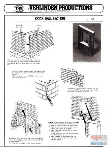 VER0032 1:35 Verlinden Red Brick Wall Section