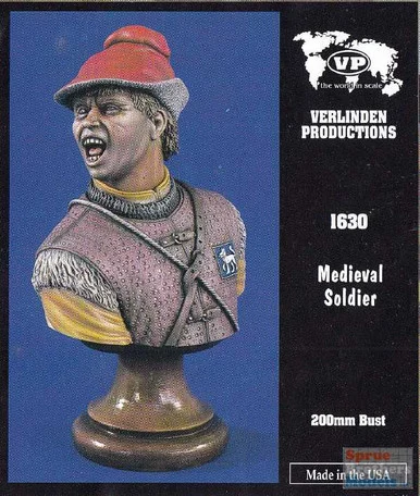VER1630 200mm Verlinden Figure Bust - Medieval Soldier