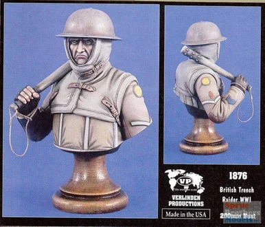 VER1876 200mm Verlinden Bust - British Trench Raider WWI