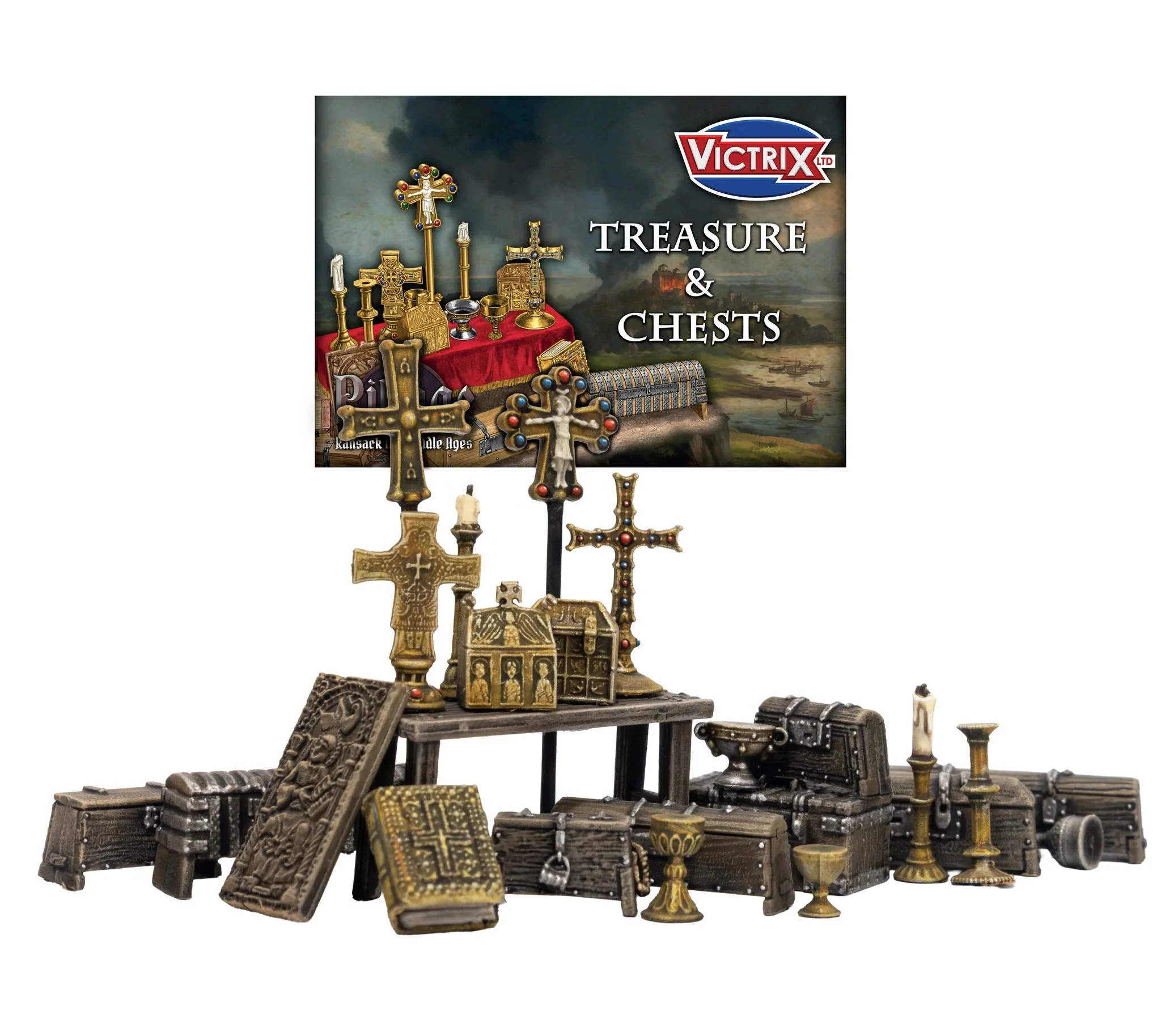 Victrix Limited Treasures & Chests 28 mm Scale Plastic – Medieval / Fantasy Collection