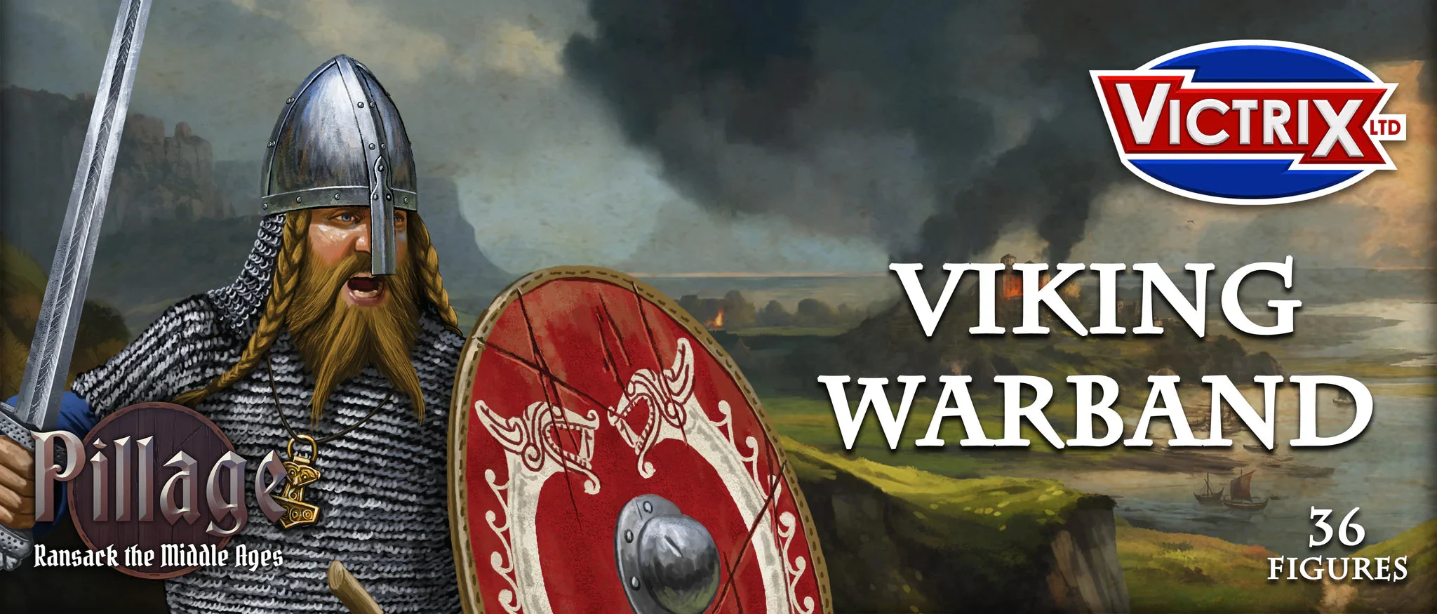 Victrix Limited Pillage Viking Warband 28 mm Scale Model Plastic Figures