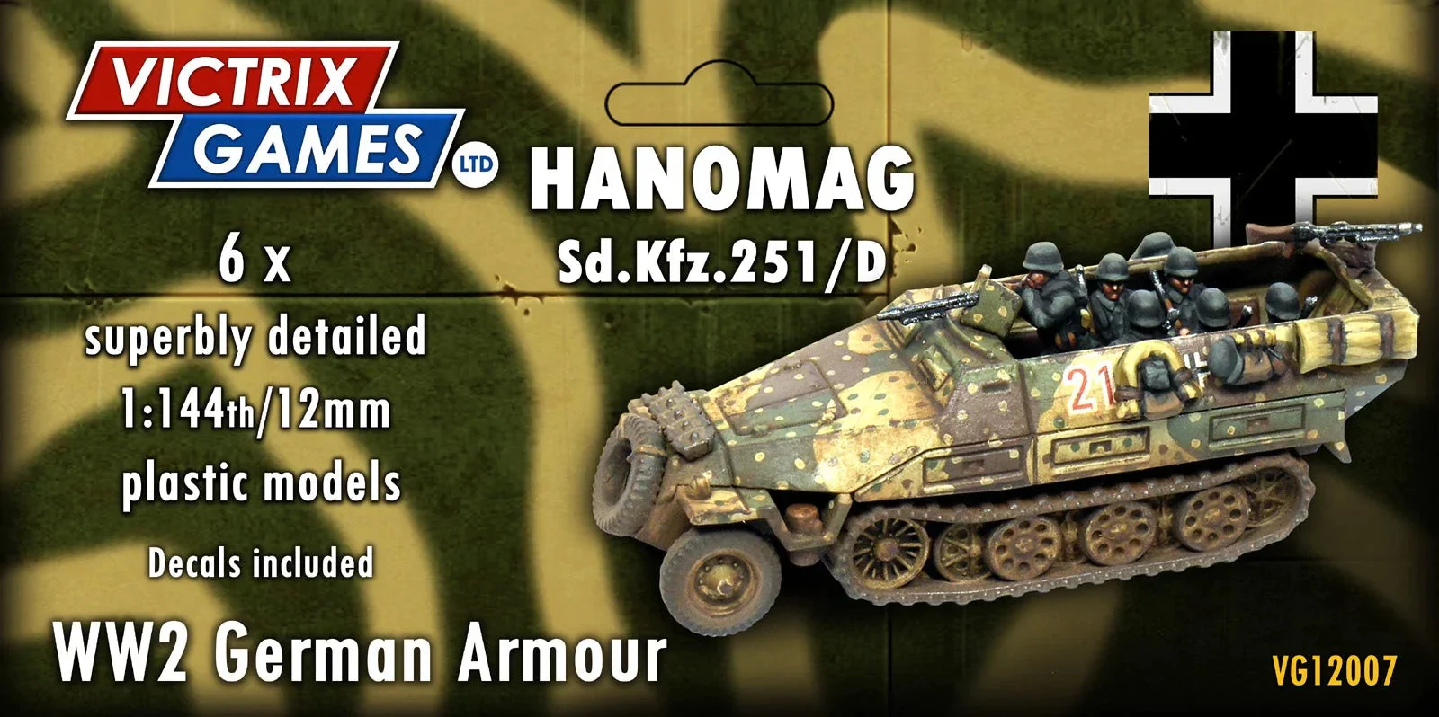 Victrix Ltd WWII Hanomag Sd.Kfz.251/D – 1:144 (12mm) Scale Historical Miniatures Set