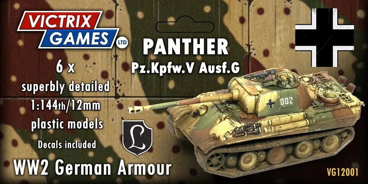 Victrix Ltd PzKpfw V Panther Ausf. G Tank – 1:144 (12mm) Scale Historical Miniatures Set
