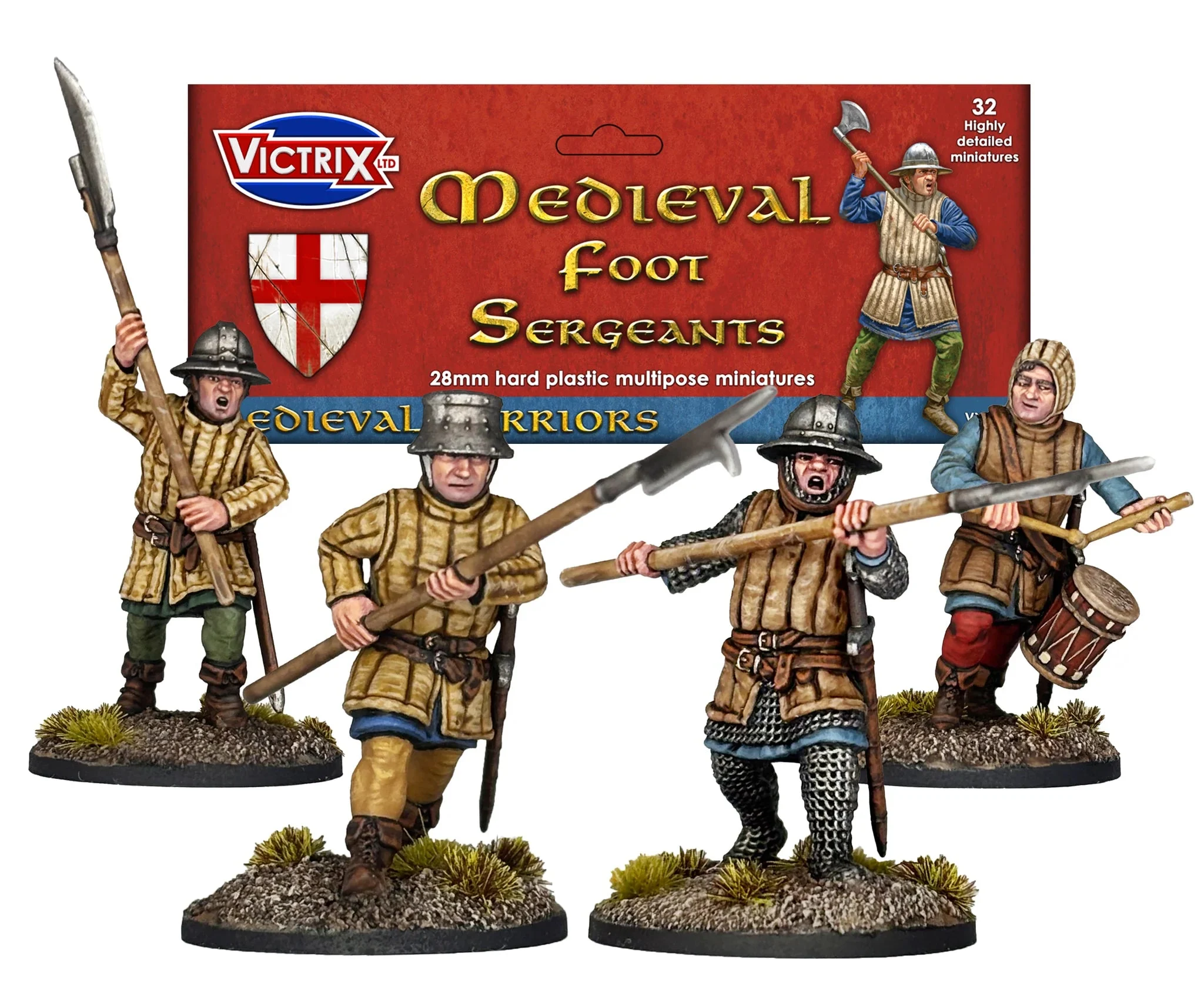 Victrix Ltd Medieval Foot Sergeants – 28mm Scale Historical Miniatures Set