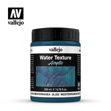 Vallejo 200ml Bottle Mediterranean Blue Water Texture Effect