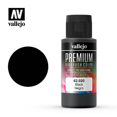 Vallejo Paint 60ml Bottle Black Premium