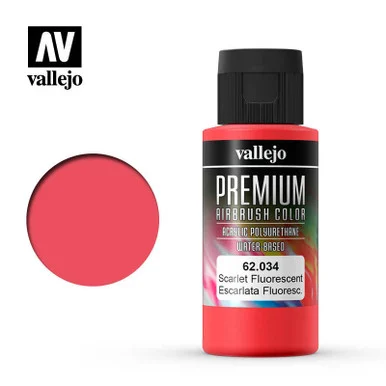 Vallejo Paint 60ml Bottle Fluorescent Scarlet Premium
