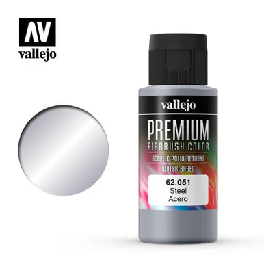 Vallejo Paint 60ml Bottle Metallic Steel Premium