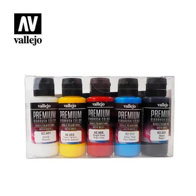 Vallejo Paint 60ml Bottle Basic Opaque Premium Paint Set (5 Colors)