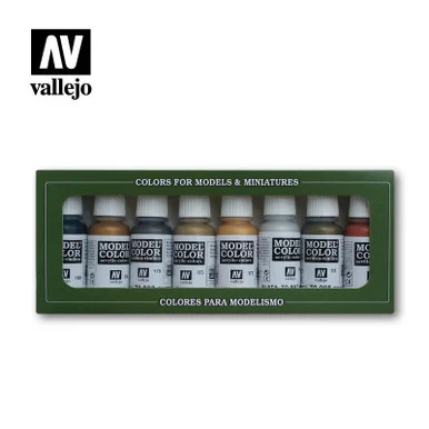Vallejo Paint 17ml Bottle Metallics Model Color Paint Set (8 Colors)