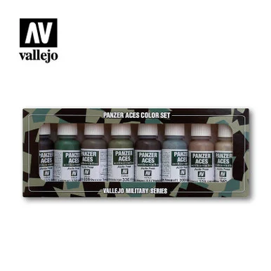 Vallejo Paint 17ml Bottle Panzer Aces Paint Set #5 (8 Colors: #333-340)