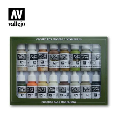 Vallejo Paint 17ml Bottle 16 Color Set - Earth Tones