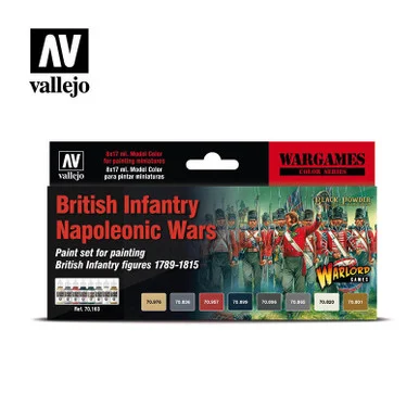 Vallejo Paint 17ml Bottle British Infantry Napoleonic 1789-1815 Wargames Paint Set (8 Colors)