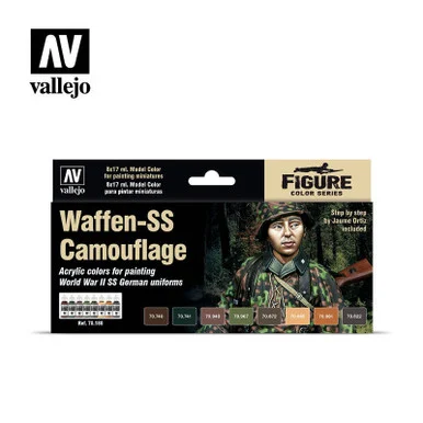 Vallejo Paint 17ml Bottle Waffen SS Camo Model Color Paint Set (8 Colors)