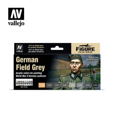 Vallejo Paint 17ml Bottle WWII German Field Grey Uniform Model Color Paint Set (8 Colors)