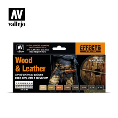 Vallejo Paint 17ml Bottle Wood & Leather Model Color Paint Set (8 Colors)