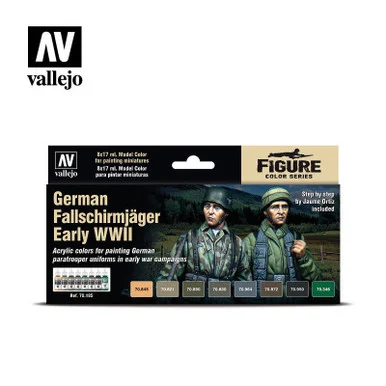 Vallejo Paint 17ml Bottle Gernan Fallschirmjager Early WWII Figure Model Color Paint Set (8 Colors)