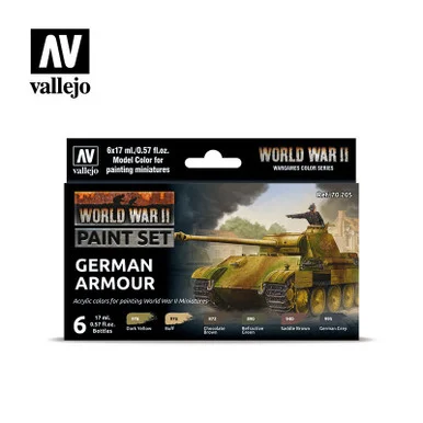 Vallejo Paint 17ml Bottle WWII German Armour Wargames Paint Set (6 Colors)